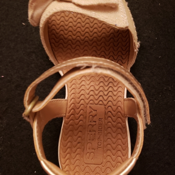 Girls 10M Sperry Brown Strap Open Toe Youth Sandals - Very Gently Preowned - Picture 7 of 10
